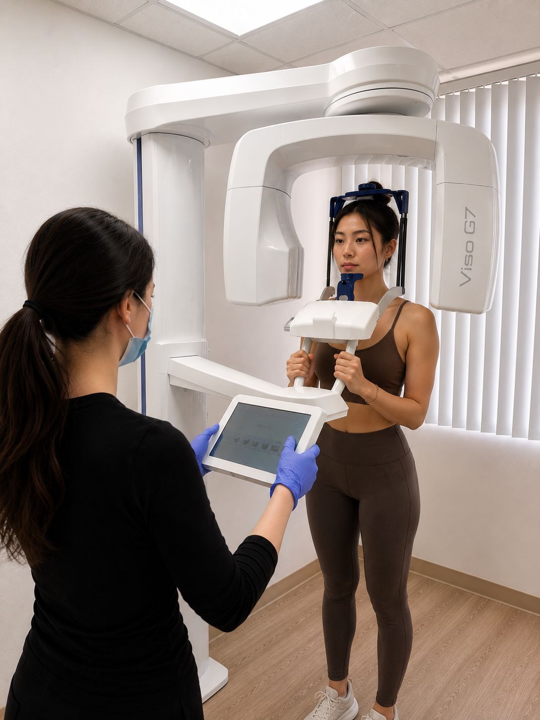 Patient receiving a dental CBCT scan at SL Dental in Santa Monica